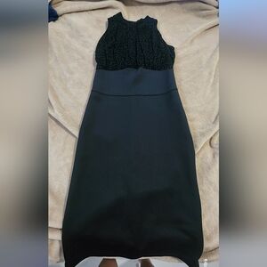 VENUS Black Sleeveless Dress with Textured Bodice